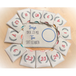 Stickdatei ITH - Tee Adventskalender Hüllen inkl. Mug Rug